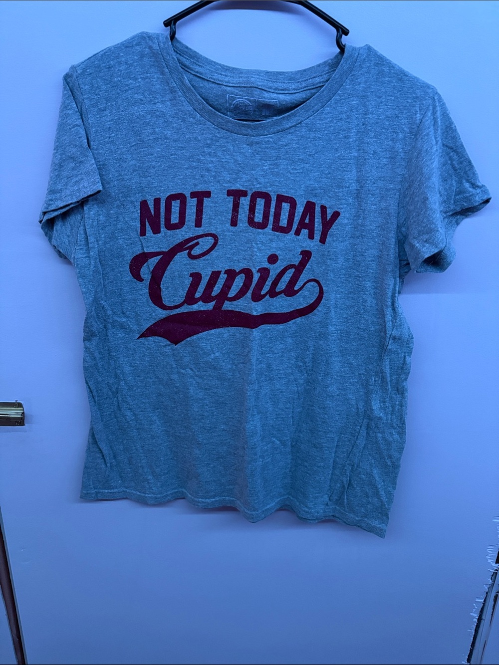 Crazy Dog T-Shirts Heather Gray Tee with Maroon Script